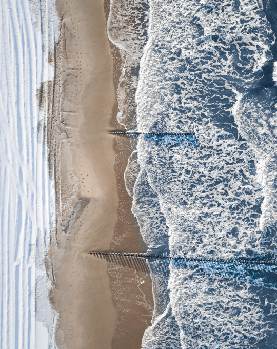 Snowy beach in Winter